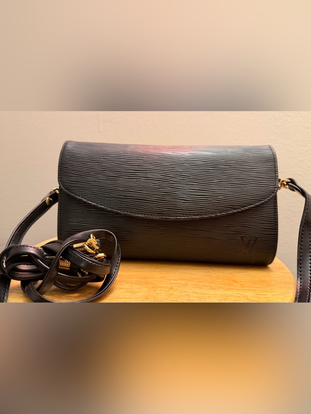 Louis Vuitton Black Epi Leather Crossbody with Gold Hardware
